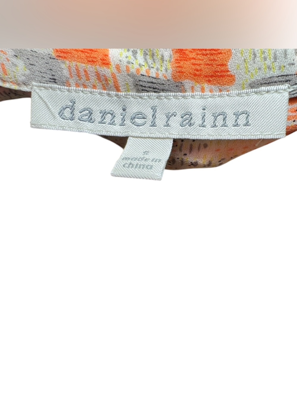 Pattern Orange Blouse - Size S - Picture 3 of 4